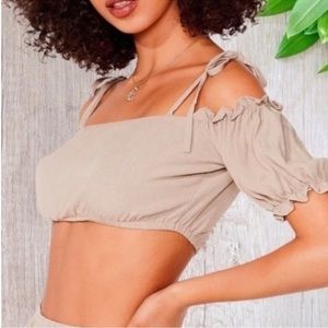 NWT Nasty Gal puff sleeve crop top